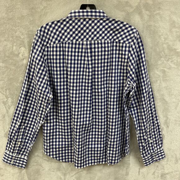 Untuckit Dress Shirt Women’s 12 L Gingham‎ Plaid Button Up Blue 100% Cotton New - Picture 2 of 5